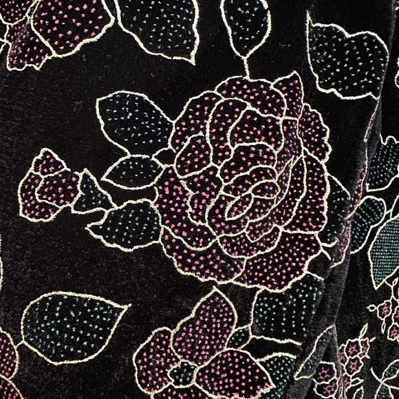 Vintage Maggie McNaughton Velvet Burnout Rose Floral Jacket Blazer Plus Size 22W - Picture 5 of 12